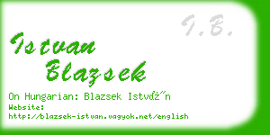 istvan blazsek business card